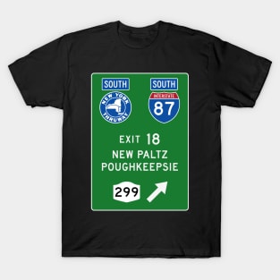 New York Thruway Southbound Exit 18: New Paltz Poughkeepsie Gunks T-Shirt